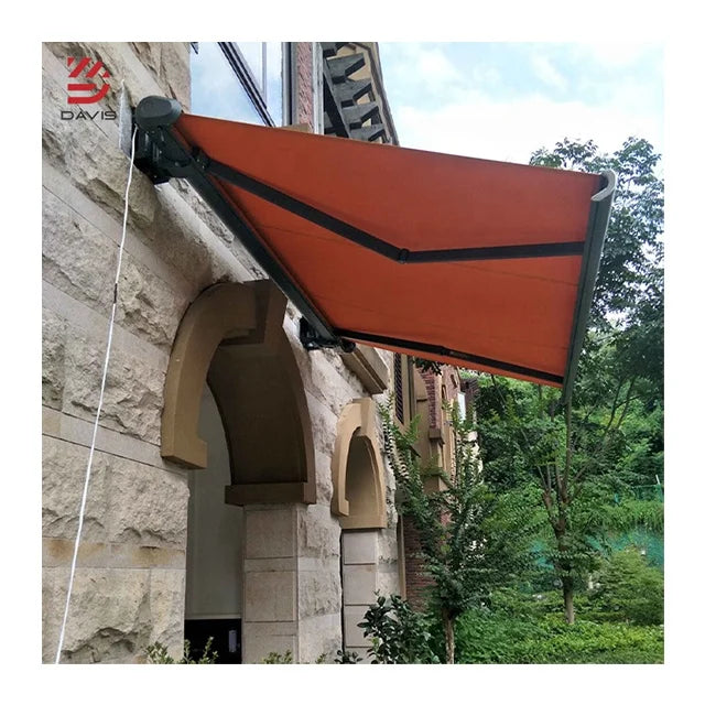 Customization Aluminum Waterproof Sunshade Windproof Restaurant Balcony Retractable Full Cassette Awning LED Light