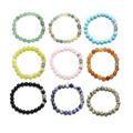 SLKS1009 Natural Gemstone Bracelets Antique Silver Alloy Buddha Head Spacer Healing Crystal Stone Custom Bracelet for Women Men