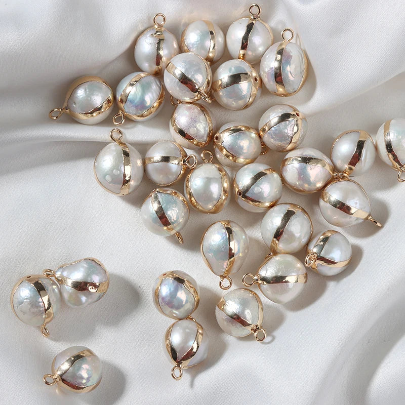 12-13mm Edison Loose Beads Natural Freshwater Pearls Gold Plated Loose Baroque Pearls for Jewelry Making Edison Loose Pearl