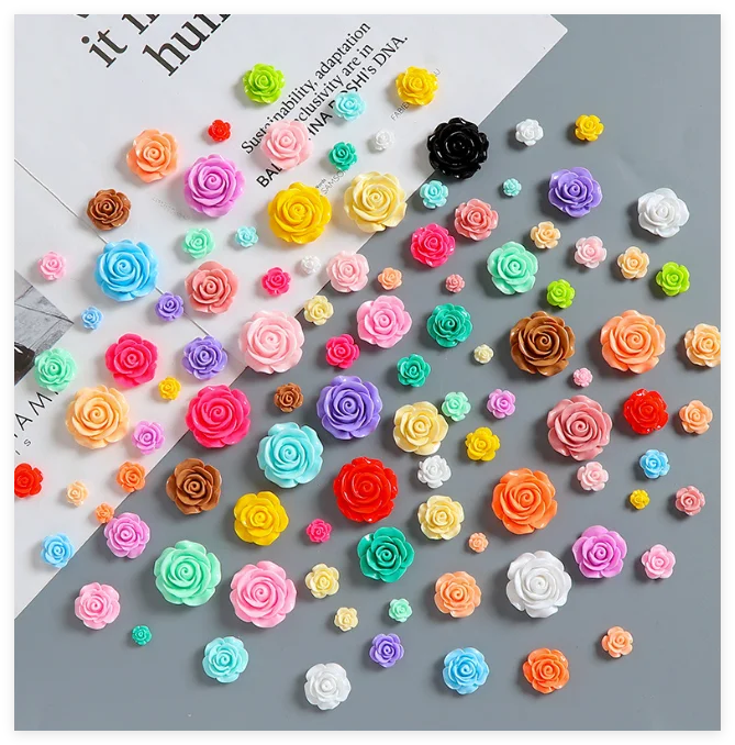 Flatback Rose DIY Accessory Cabochon Nail Art Charms Bracelet Hairpin Shoes Phone case Jewelry Making Hand-painted Resin