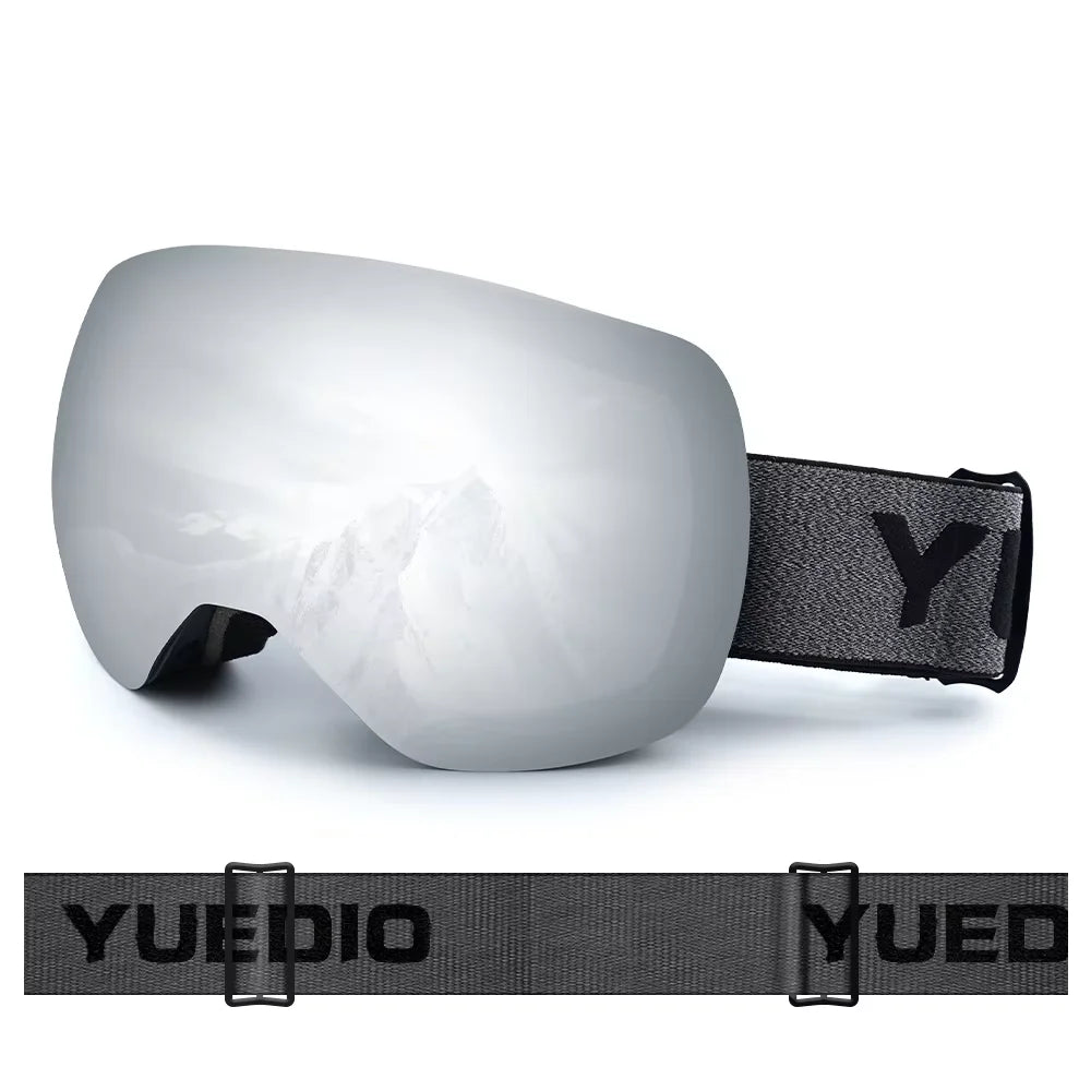 YUEDIO High-Density Foam Frameless Ski Goggles with Non-Slip Silicone Elastic Strap for Snowboarding and Winter Adventures