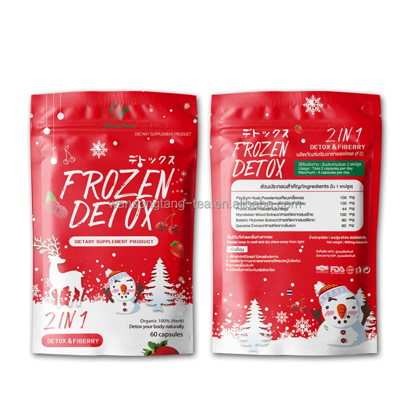 Beauty Detox Capsule 2 in 1 Moringa Collagen Candy Skin Whitening Pills Diet Fat Burn Pill Frozen Detox Capsules Frozen Capsules