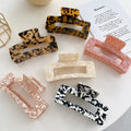 Custom Logo Jumbo 13cm Large Rectangular Matte Tortoiseshell Cellulose Acetate Big Hair Claw Clips for Women