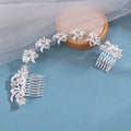 Luxurious Simple Fashion Bridal Flower Wedding Crystal Rhinestones Long Hair Combs