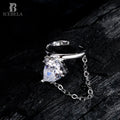 ICEBELA Fashion Jewelry 925 Sterling Silver Diamond Ear Clip Women's Chain Earrings