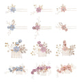 SLBRIDAL Handmade Trendy Alloy Flower Leaf Rhinestones Pearls Bridal Hair Comb Wedding Headpieces Women Girls Hair Jewelry