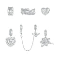 Wholesale 925 Silver Women's White Bride Pendant Necklace and Bracelet Wedding Fashion Heart Dreamy Series Pendant