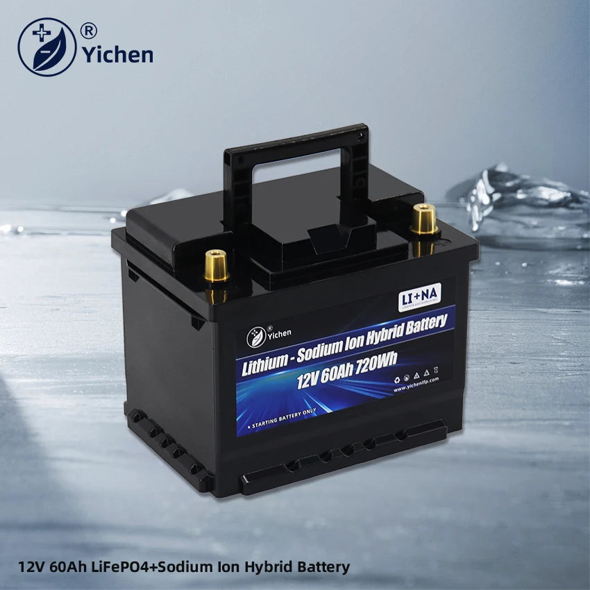 New 12.8V 60Ah NA Auto Lithium Battery Dual Purpose Cranking Lifepo4 Sodium Ion Hybrid Battery Car Starting RV Marine CCA 1000