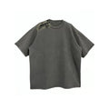 Manufacturer Custom 100% Cotton Knitted Silk Screen Printed Breathable Long Heavyweight Vintage Washed Tshirt Pin Men's