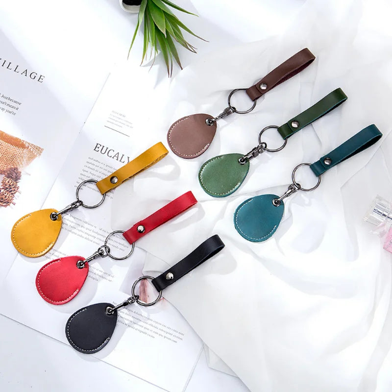 New Arrival Door Access Card Holder Keychain Genuine Leather Student Bus Card Elevator Induction Protective Cover Wholesale