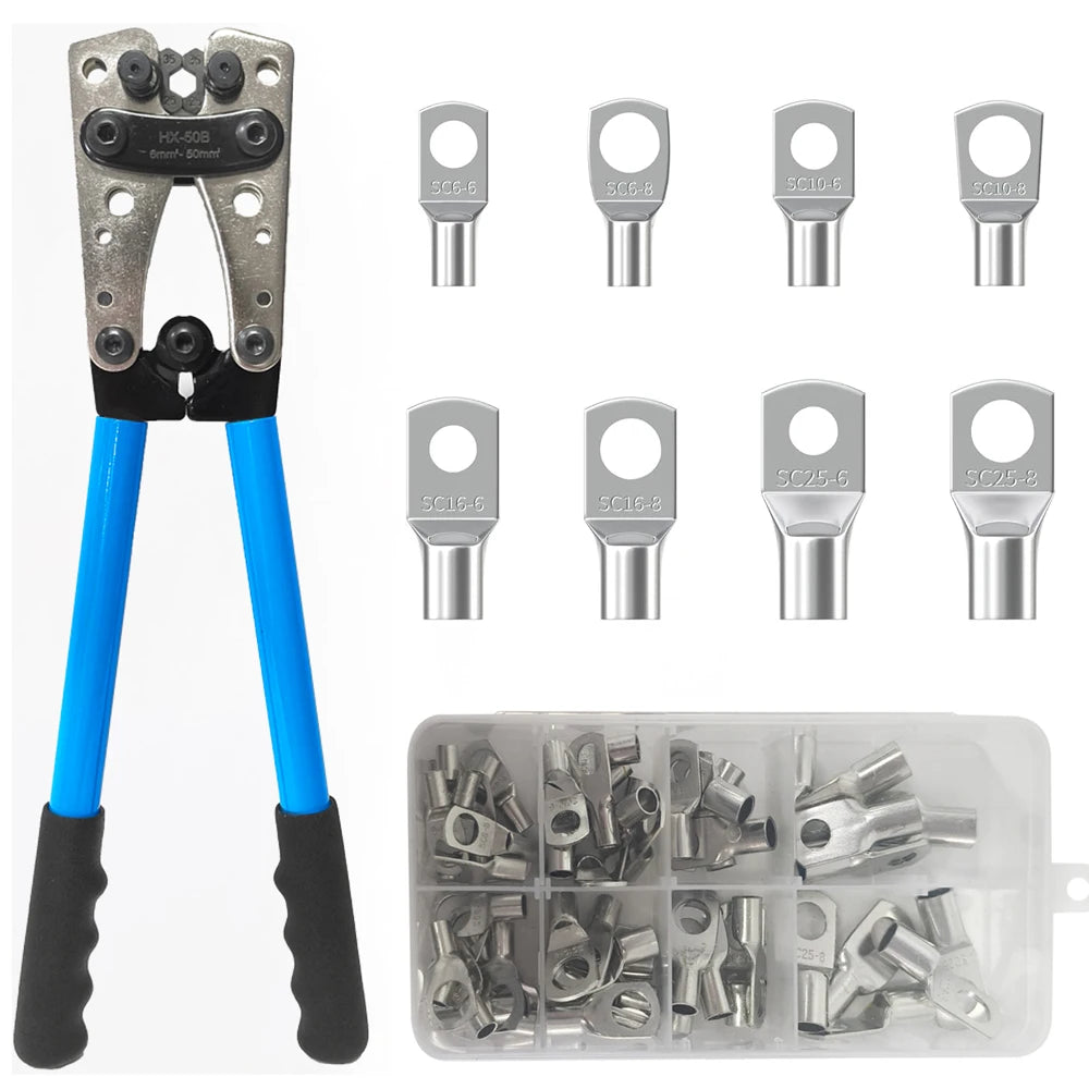 RV Ring Tube Tubular Terminals Crimper Pliers Set Cord End Ferrule Hand Copper Wire Cable Lugs Crimping Tool Kit