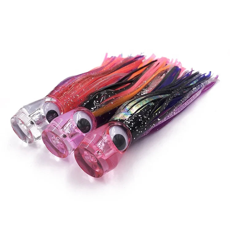 5.5inch Acrylic Cupface Resin Double Octopus Skirts Tuna Marlin Trolling Fishing Lure Tackle Equipment Accessories Wholesale