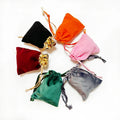 Custom Silky Velvet Drawstring Bag Custom Logo Printed Drawstring Jewelry Ring Bag Small Gift Velvet Bag