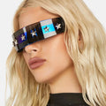 2025 Handmade Star Style Anti-Uv Luxury Unisex Sun Glasses Space Futuristic Y2k Silver Transparent Sports Sunglasses for Men