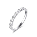 0.008CT VVS D Color Moissanite Eternity Bank Engagement Ring for Women 925 Sterling Silver Fine Jewelry