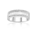 Abiding Jewelry Plating Long Lasting Hot Classic 925 Sterling Silver Jewellery Wholesale Half Eternity CZ Diamond Baguette Ring