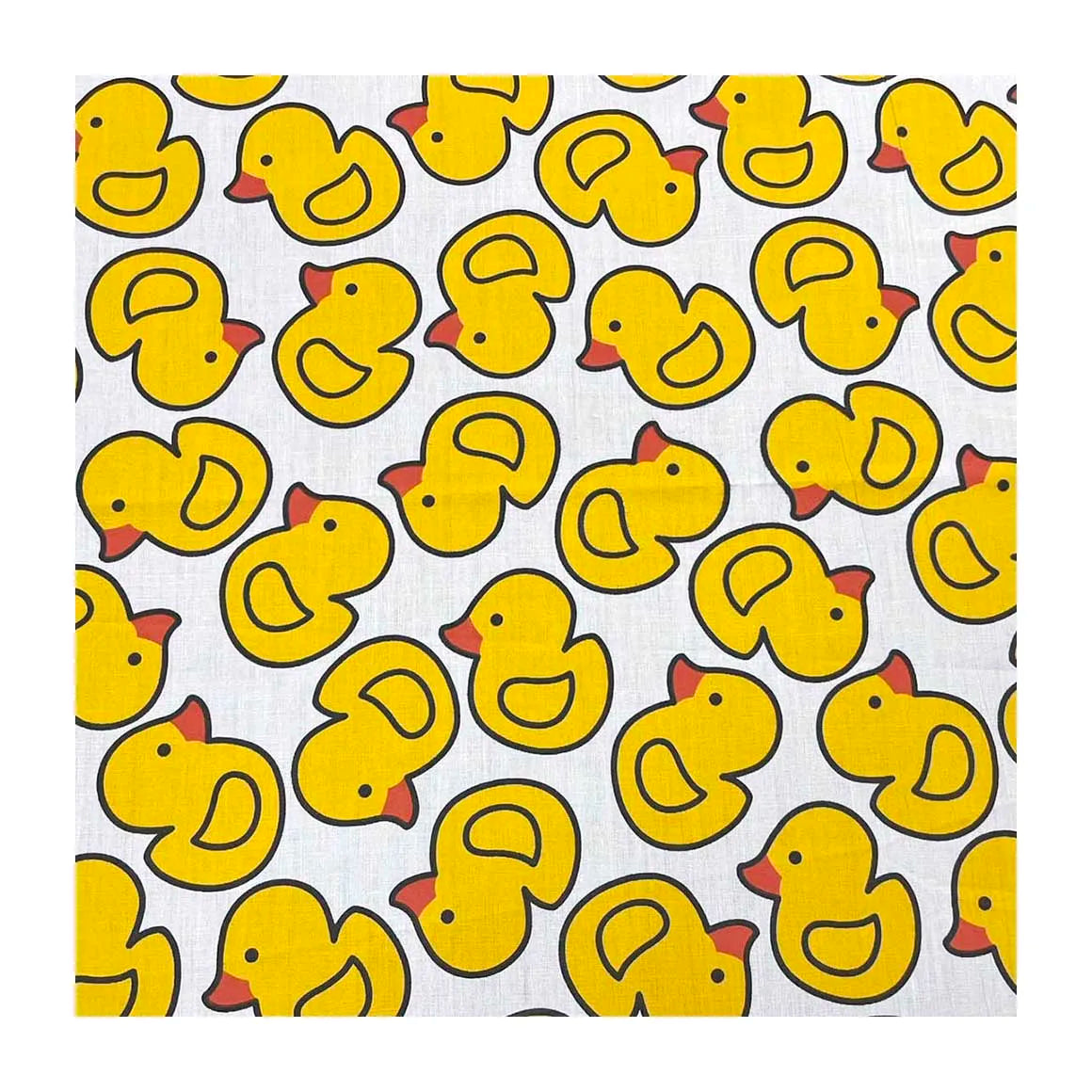 Cute Yellow Ducks Digital Printing 100% Organic Cotton Fabric Breathable Woven Poplin for Girls' Dresses Shirts for Kid's
