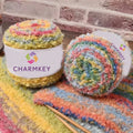 Charmkey Popular Color Rainbow Cake Yarn Crochet Knitting Acrylic Boucle Blebded Yarn for Sweater Scarf