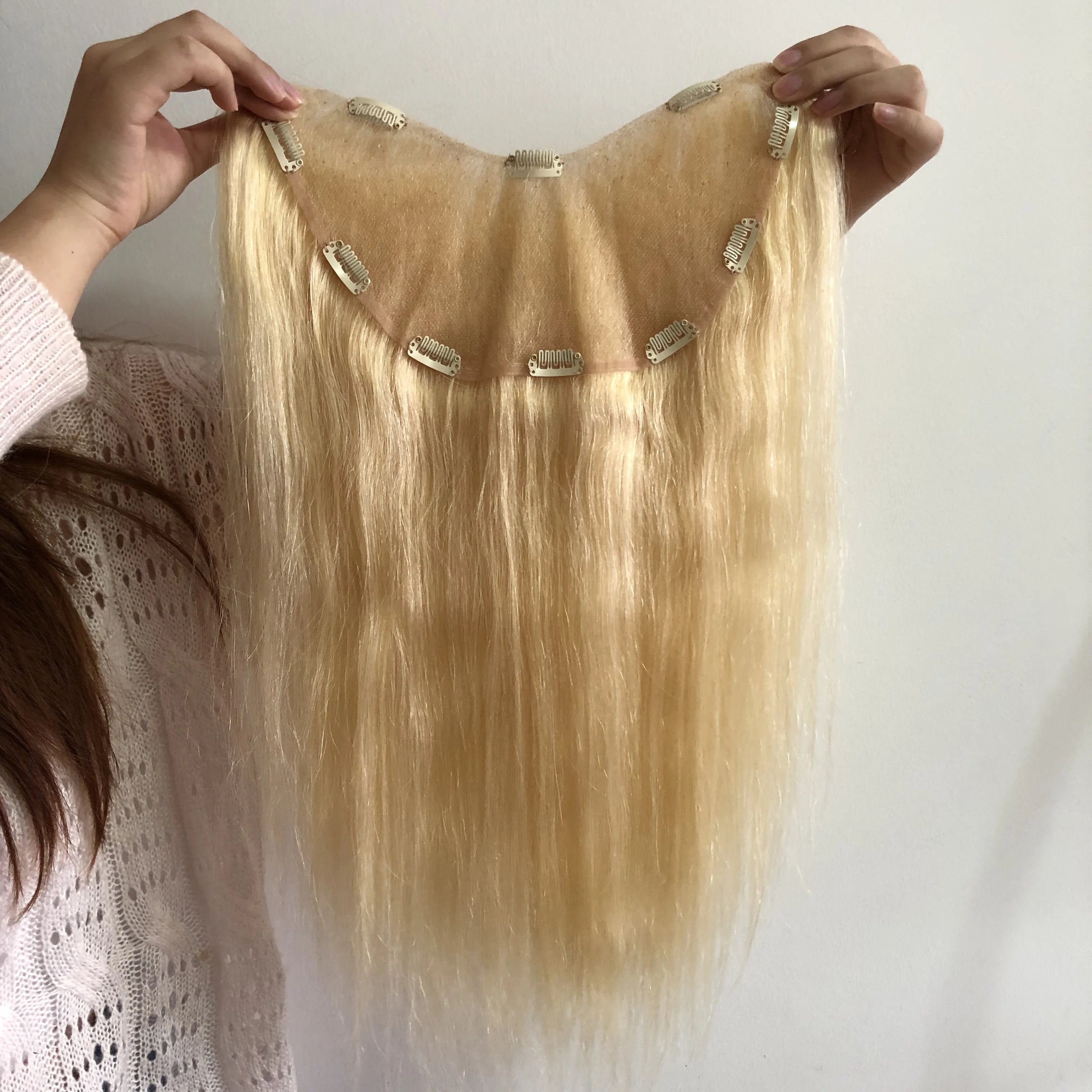 AU Wholesale Price Top Quality Blonde Brazilian Hair Clip in  613# U Shape 100 Human Hair Extension for Women