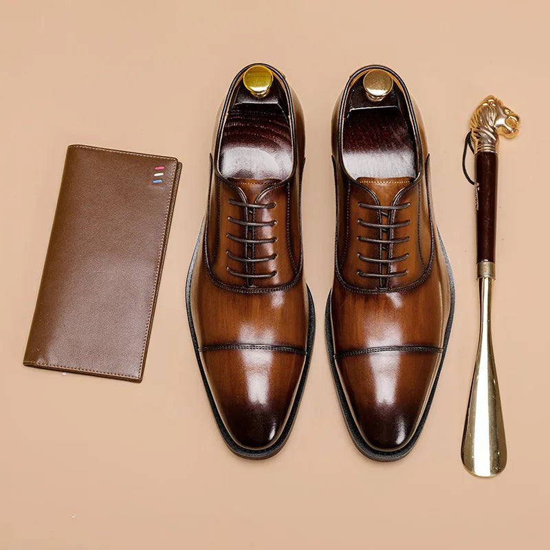 New Arrival Leather Men Dress Shoes Men Business Formal Handmade Genuine Cow Leather Dress Shoes MegaBDM