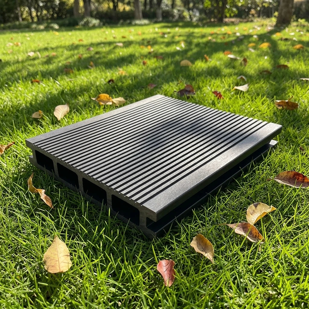 Modern Outdoor Waterproof Anti-Slip Square Hollow Decorative Wood Grain WPC Decking Eco-Friendly Easy Interlocking Park MegaBDM