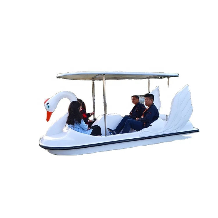 Two Person and Four Person Seats Electric Fiberglass Swan Boat Water Pedal Boat for Sale