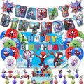 America Spider-Man Avengers Combo Birthday Party Decoration Set Balloon Globos Banner Topper Superhero Theme for Kids