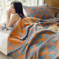 60s Long Staple Cotton Muslin Triple Cover Quilt Printed Plush Fabric Towel Blanket Knitted Plain Style Throw Blanket