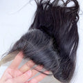 Free Part 13x6 HD for Closure 100% Brazilian Human Hair 12A Grade Remy Straight Transparent Lace Machine Double Weft