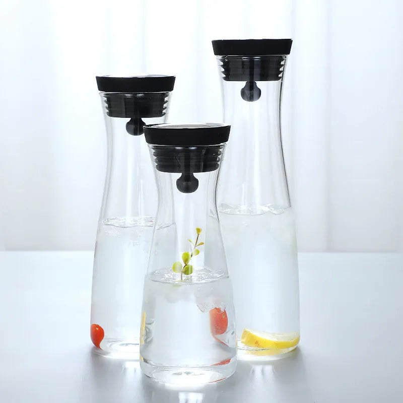 Borosilicate Glass Decanter Pitcher Water Carafe With Lid for Homemade Beverage Ice Tea Milk Coffee Cold Water Jug