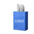 Custom Eco-Friendly White Kraft Paper Bag with Handle Food Delivery Restaurant Takeout Digital Lamination Logo Printed