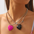 2023 New Arrival Fashion Jewelry Love Pendant Necklace Sweet Cool Small Necklace Enamel Heart Gold Plated Necklaces Choker
