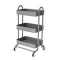 Cost-effective 3-Tier Kitchen Shelves Home Storage Rolling Rack Kitchen Shelf Metal Utility Rolling Cart