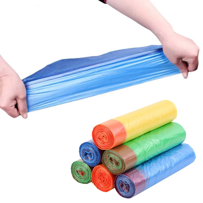 Durable HDPE Drawstring Trash Bag Roll for Waste Management High Visibility Packaging & Printing Product