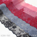New Soft Red Black Tulle Lace Embroidery Trim Non Stretch 19cm Wide Fancy Flower Embroidered Lace Stock Lot for Dress