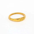 Joolim Jewelry's Wholesale 18K Gold Plated Gradient Dainty Croissant Stainless Steel Ring Punk Style Women Engagement Party Gift