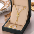 2023 Heart Necklace Stainless Steel Fine Jewelry Necklaces Gold and Rose Gold Crystal Pendant Necklace for Woman