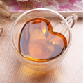 Heart Shape Double Wall Glass Cup Wine Cup Clear Double Layer Vintage Glass Mugs Double Wall Coffee Glass