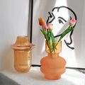 Nordic Abstract Glass Vase Transparent Flower Arrangement Creative Hydroponic Large Luxury Glass Vase