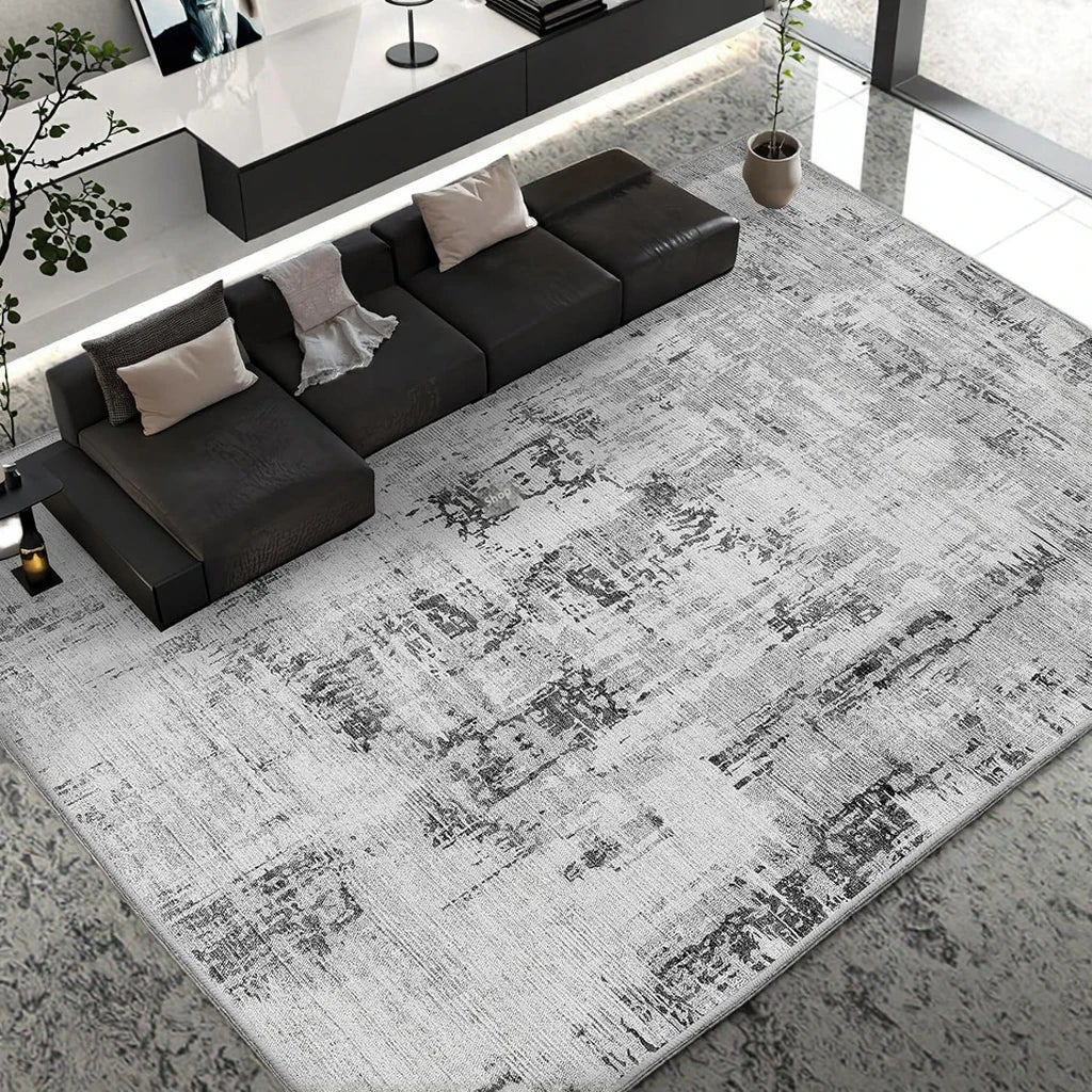 Contemporary Modern Abstract Area Rug Easy-Cleaning Luxury Carpet for Living Room Machine Washable with Non-Shedding Feature