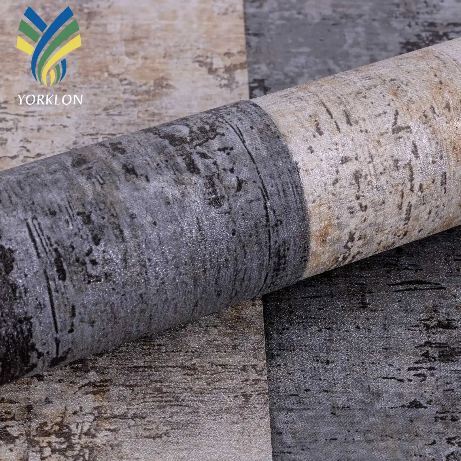 Customised Industrial Style Commercial Glossy Roll PVC Wallpaper Fireproof for Bedroom Staircase Corridor Natural Textured