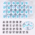 26 Alphanumeric Upper/Lower Case Plastic Baking Tool Biscuit Spring Press Mold for Flip Sugar Cake Printing Cake Tools