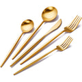 Wholesale Luxury Restaurant Wedding Gold Spoon and Fork Set Golden Cutlery Flatware Set