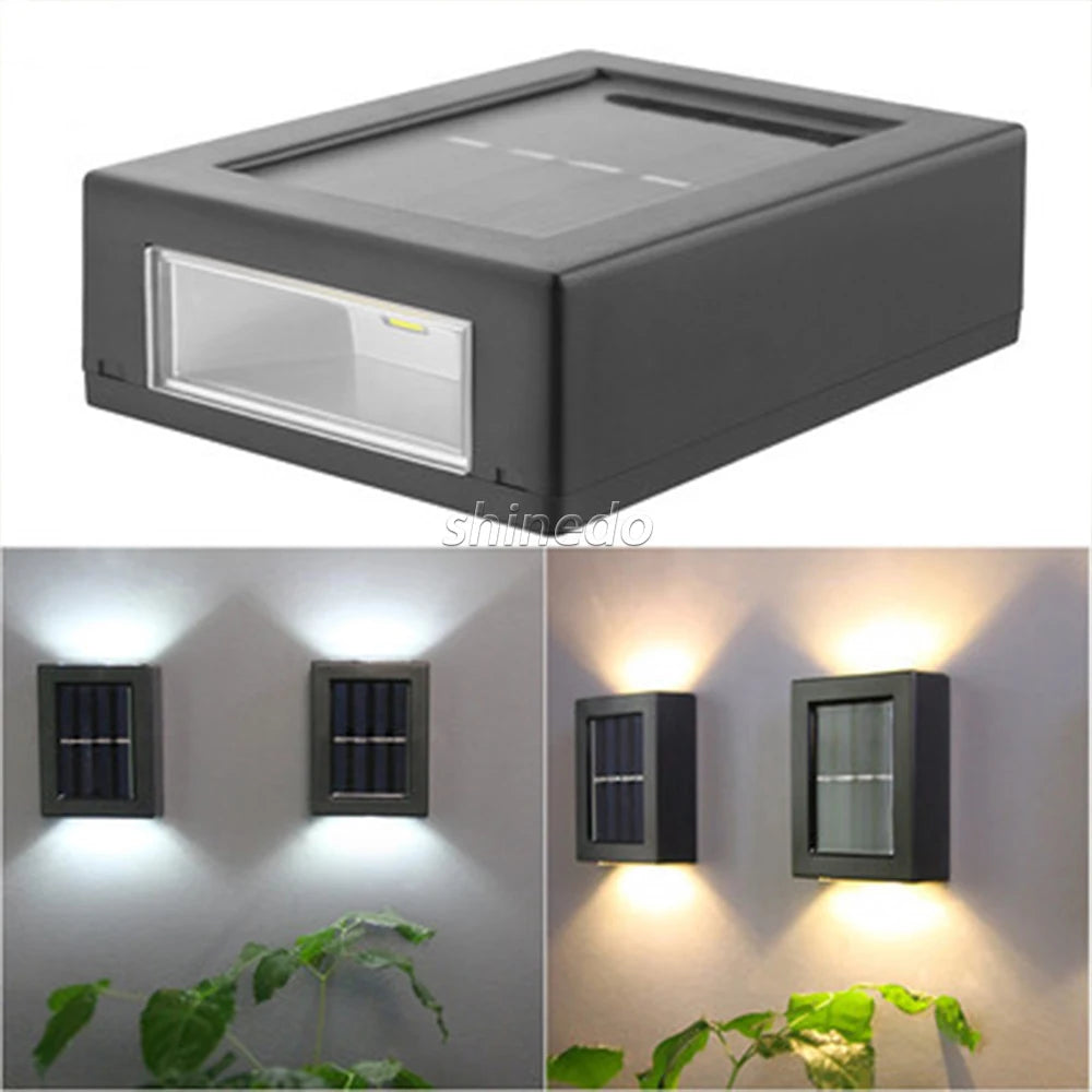 High Quality Waterproof Ip65 Double Sided Led Wall Lamp Modern Outdoor Solar Wall Lights up and Down Wall Solar Garden Lamp