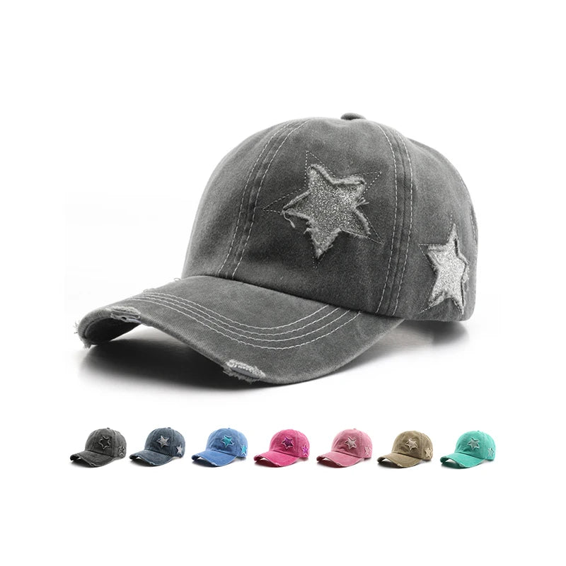 Custom Logo Vintage Distressed Dad Hats Adjustable Denim Plain Washed Cotton Baseball Caps for Men Women