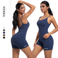 Custom LOGO Fitness Sports Gym Workout Short Bodysuit Sexy U Back Beautiful Back Push up One-Piece Gym Yoga Jumpsuit for Women