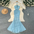 Holiday Wind Long Dress Pure Three-dimensional Flower Slim Dress