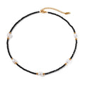 SP High Quality Stainless Steel Necklace Design Baroque Pearl Crystal Bead Necklace
