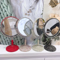 Wholesale Price Newly Style Luxury Metal Handheld Makeup Mirror Advertising Mirror Shiny Makeup Mirror With Diamond