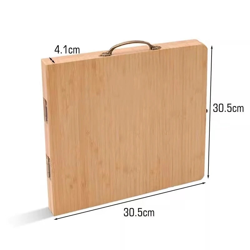 Bamboo Sturdy Easy to Storage Magnetic Mount Serving Platter With Knife Travel Picnic Cheese Tray Set  Birthday Party Gift